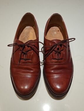Vintage High-quality Tan/Cognac Leather Lace-up Oxfords (Size EU 41/US 10)